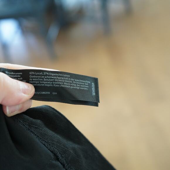 Eileen Fisher Pants Womens Small Black Solid Wide‎ Leg Flat Front Lightweight - Picture 5 of 9